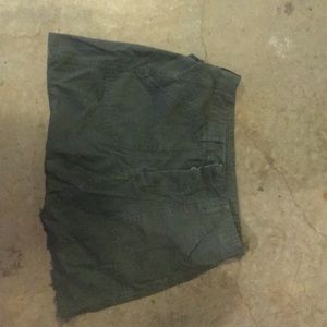 Button up army green mini skirt
